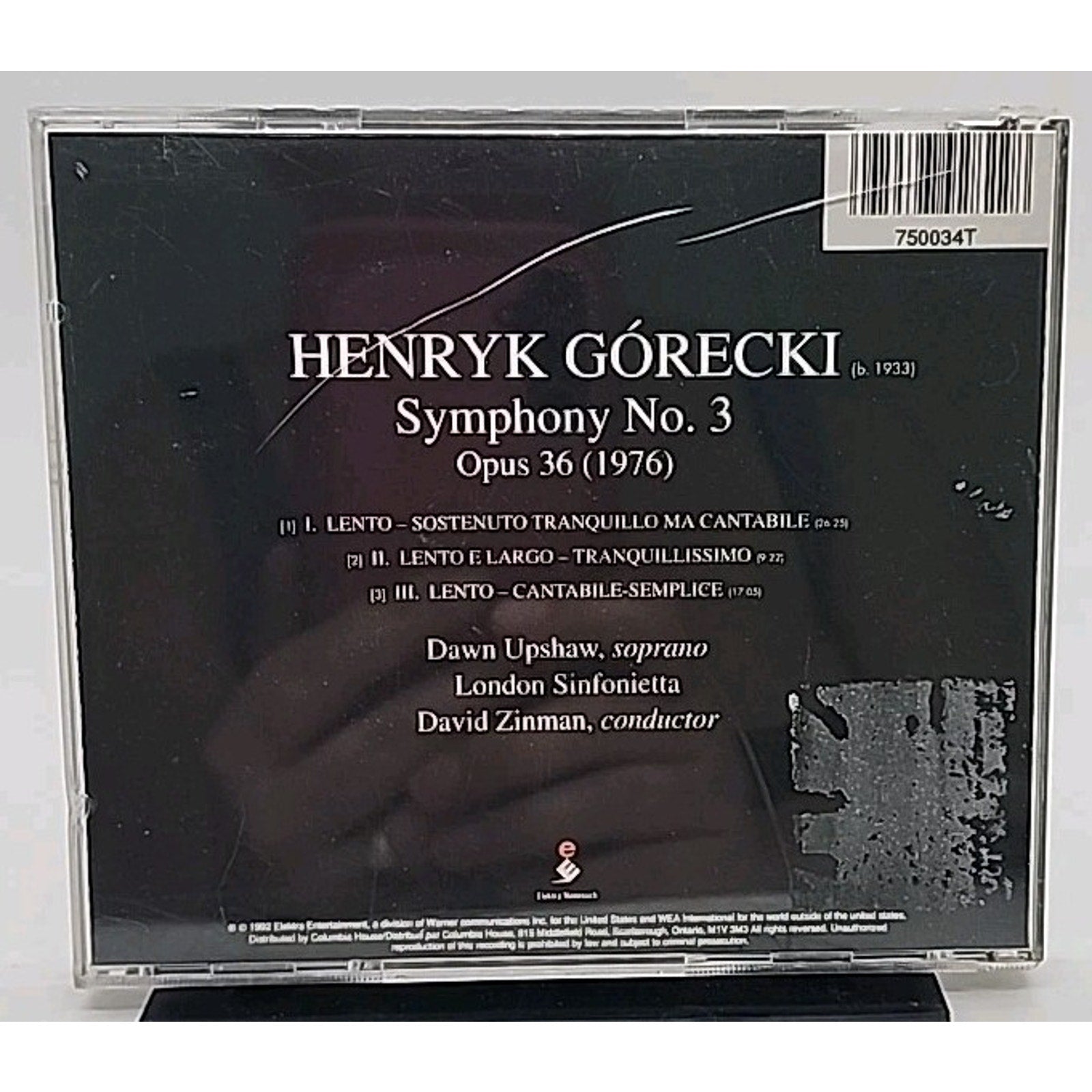 Symphony 3 in Sorrowful Songs by Gorecki / Upshaw, Dawn / Zinman (CD, 1992)