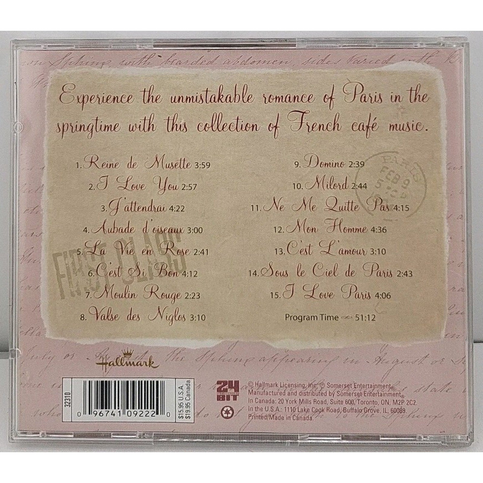 Springtime in Paris Music CD Hallmark