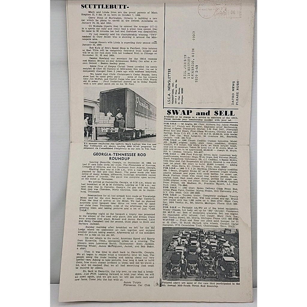 ISCA Newsletter November 1968 Volume IX Number 3