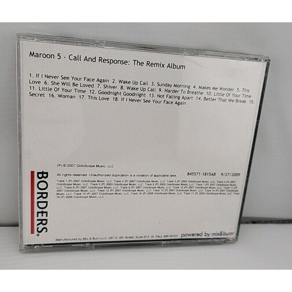 Maroon 5 - Call And Response: The Remix Album CD