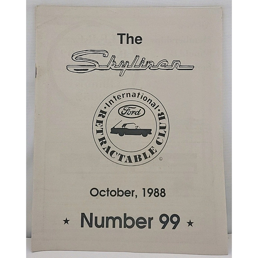 The Skyliner - International Retractable Club - October 1988 Number 99