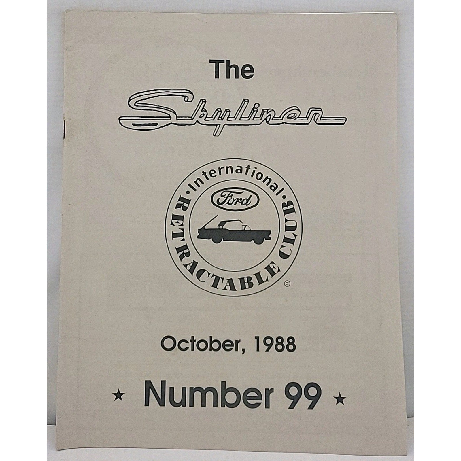 The Skyliner - International Retractable Club - October 1988 Number 99