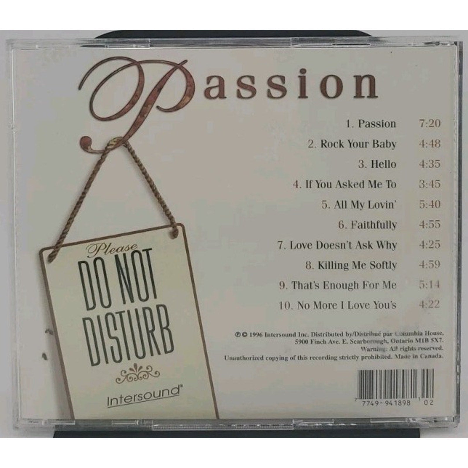 Please Do Not Disturb: Passion by Various Artists (CD, 1996)