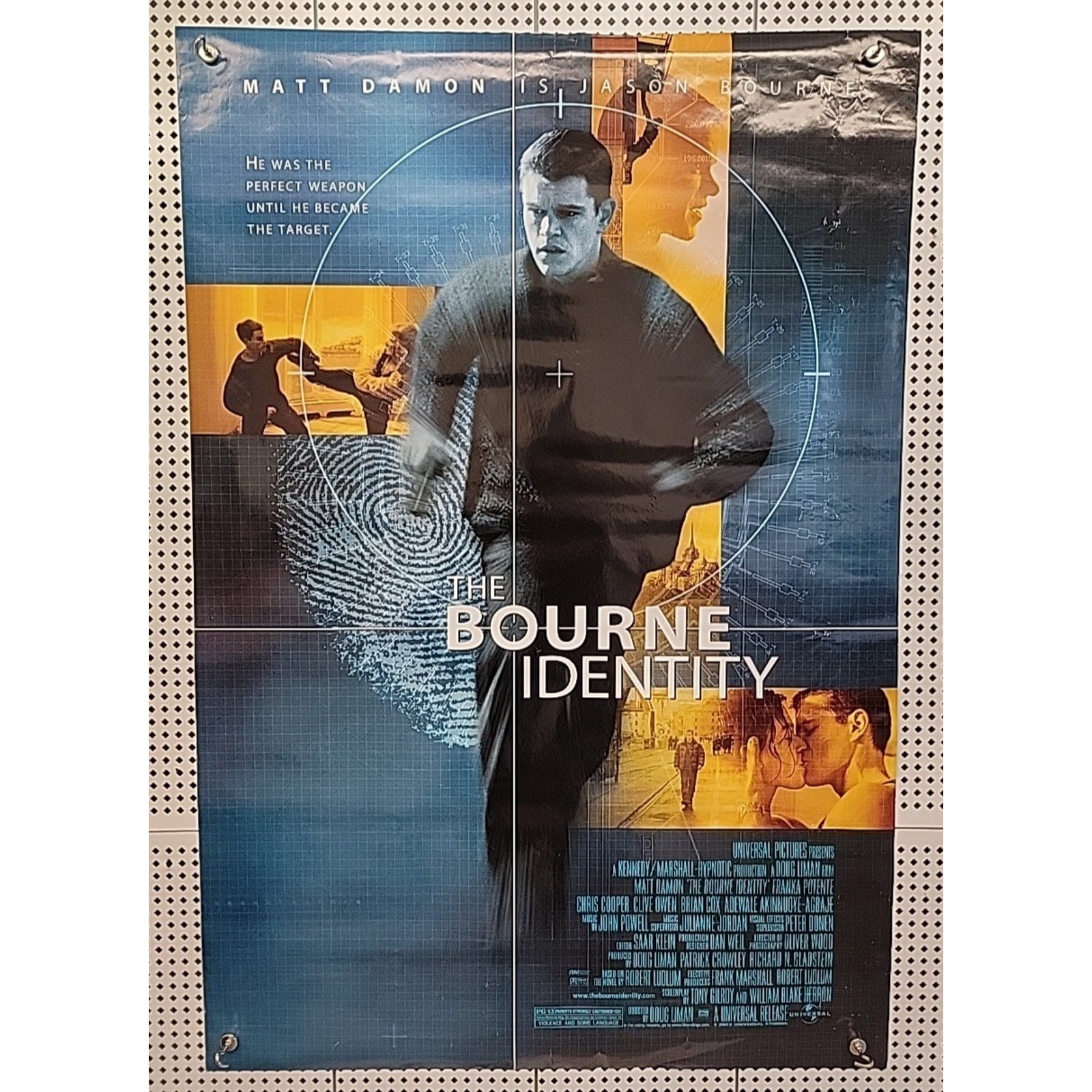 The Bourne Identity - Original DS Movie Poster 2002 27x40 Matt Damon Advance