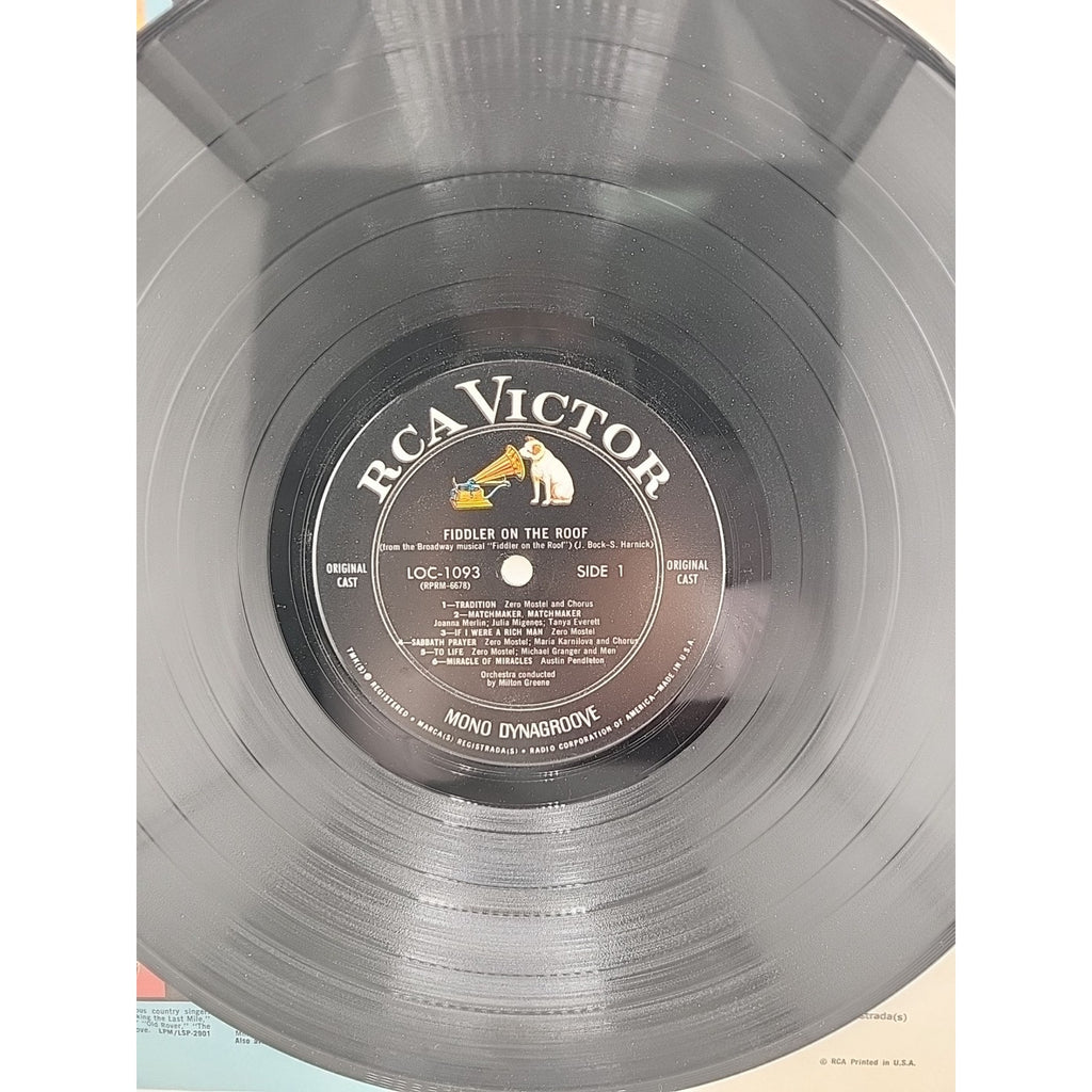 Zero Mostel Fiddler on the Roof Record Album Vinyl LP
