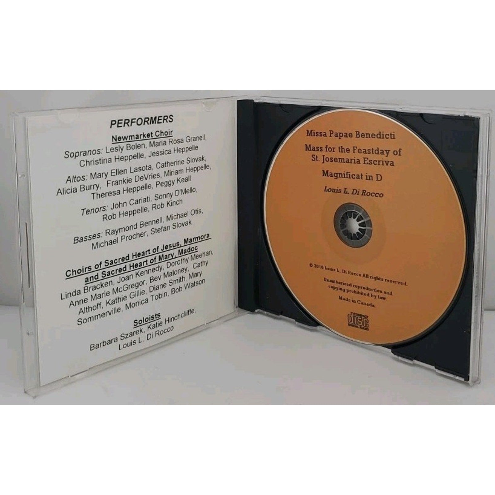 Missa Papae Benedicti - Mass For The Feastday Of St Josemaria Escriva CD