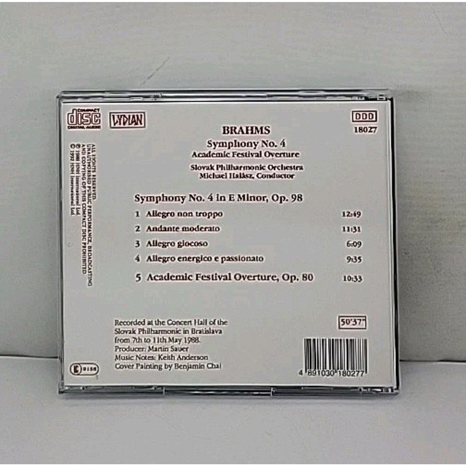 Brahms Symphony No.4 Academic Festival Overture CD Halasz Lydian