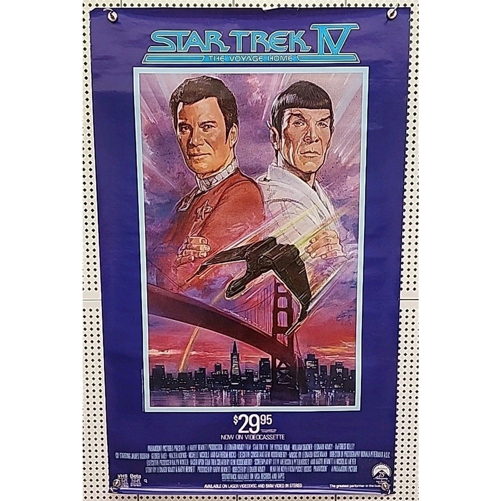 Video Store Promo Poster - Star Trek IV The Voyage Home 23X32"