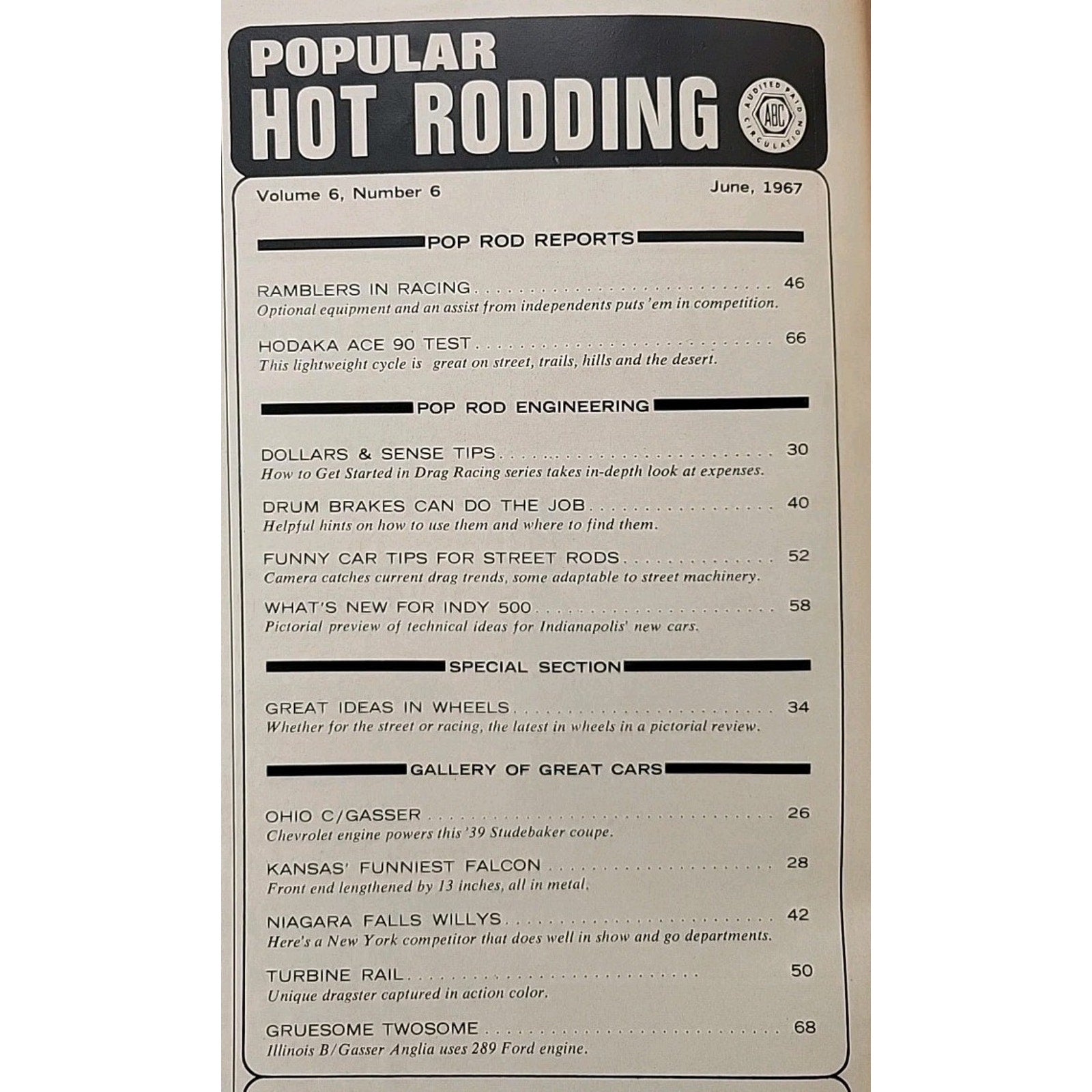 Popular Hot Rodding Magazine June 1967