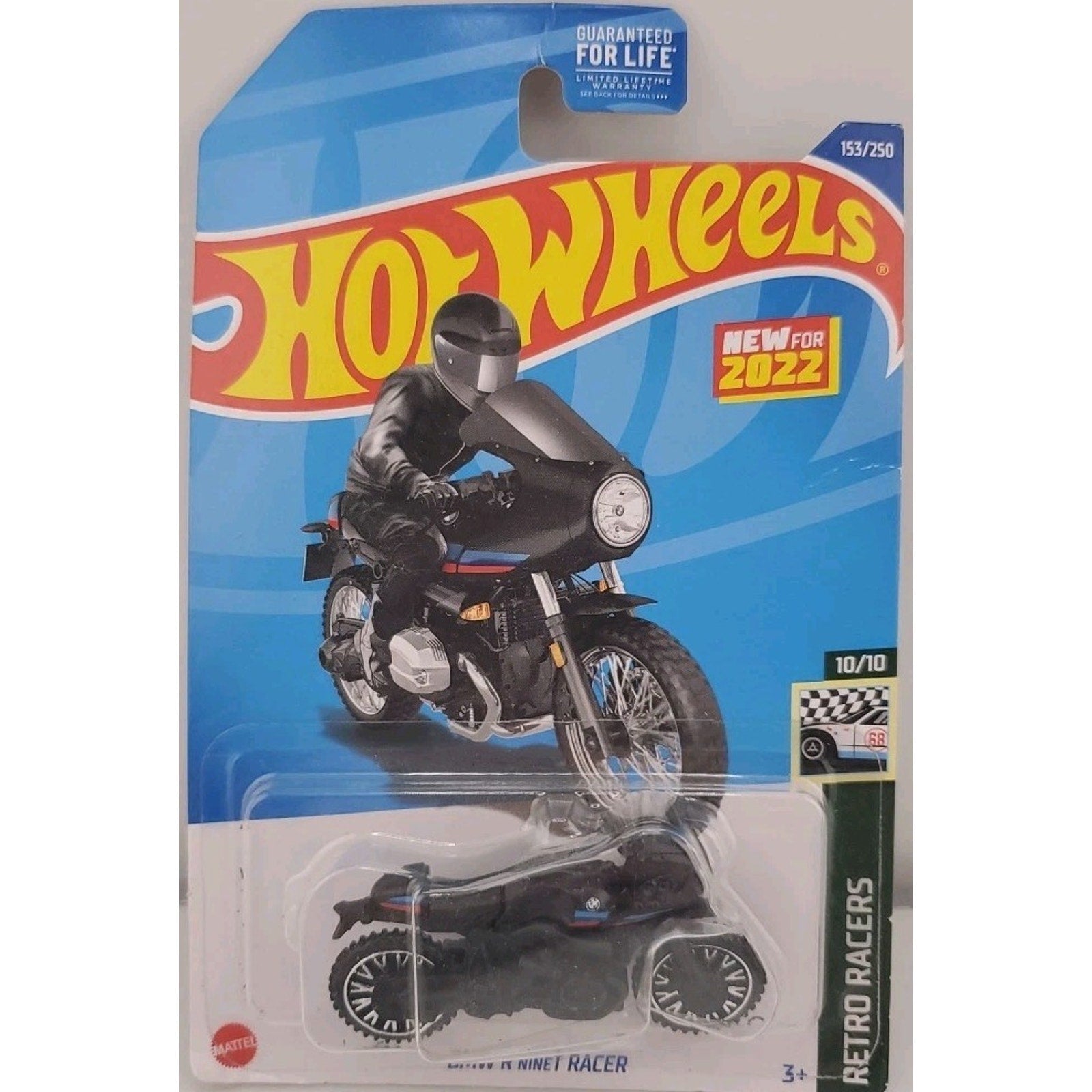 Hot Wheels BMW R NineT Racer Motorcycle 153/250 2022 Retro Racers 10/10, Black