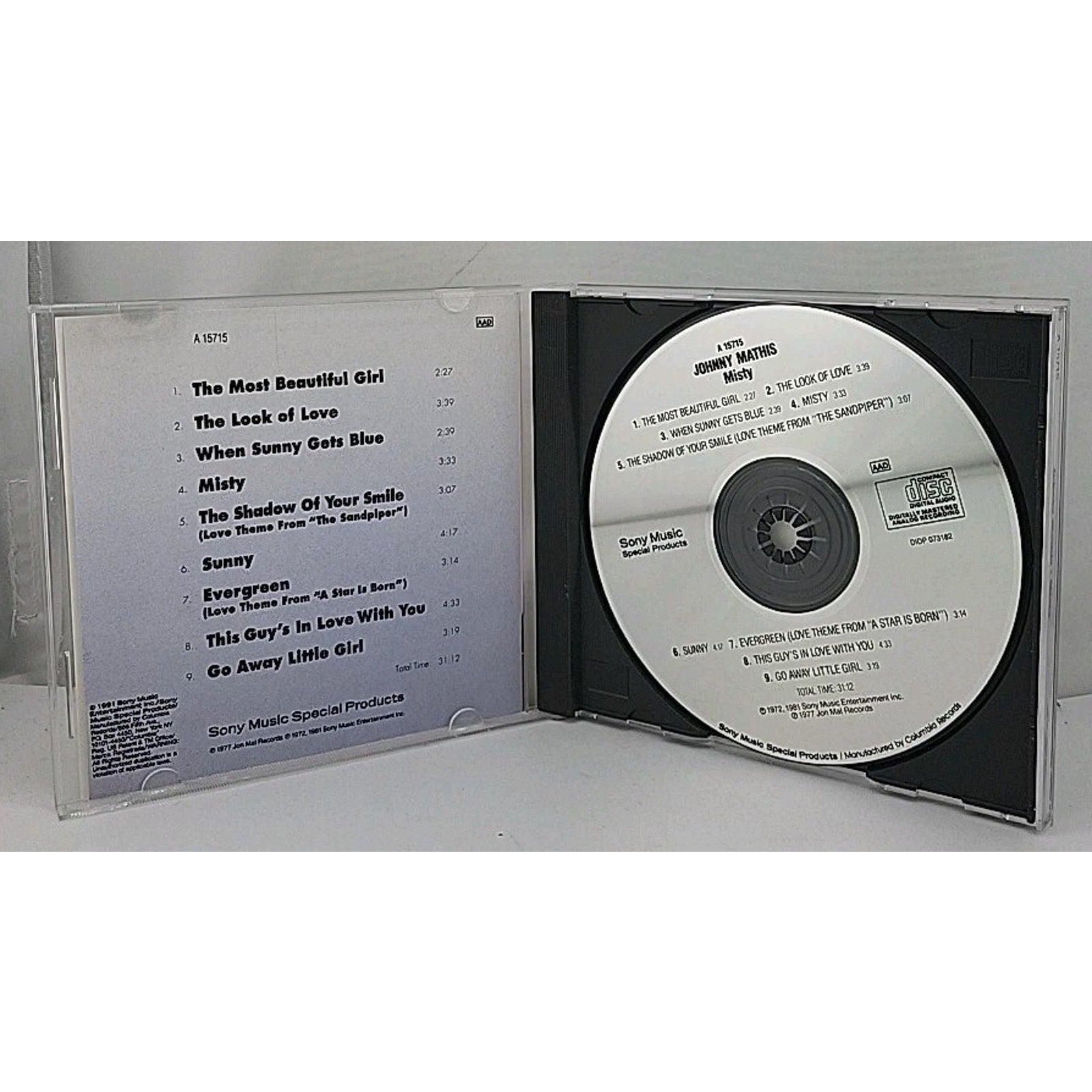 Misty by Johnny Mathis (CD, 1992)