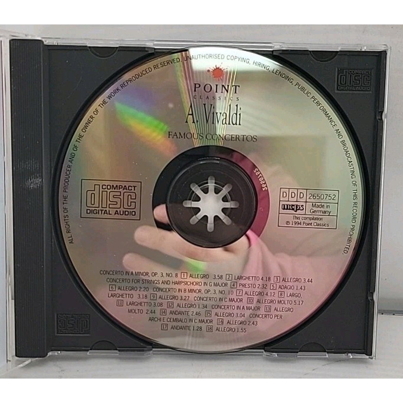 Vivaldi Famous Concertos CD Point Classics Digital Recording