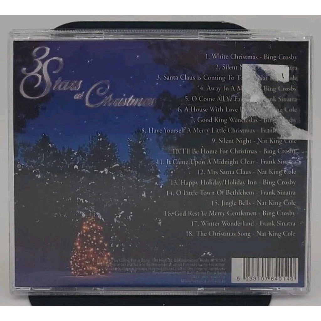 3 Stars of Christmas CD Crosby Cole and Sinatra 1990s 18 Song Celebrity Album