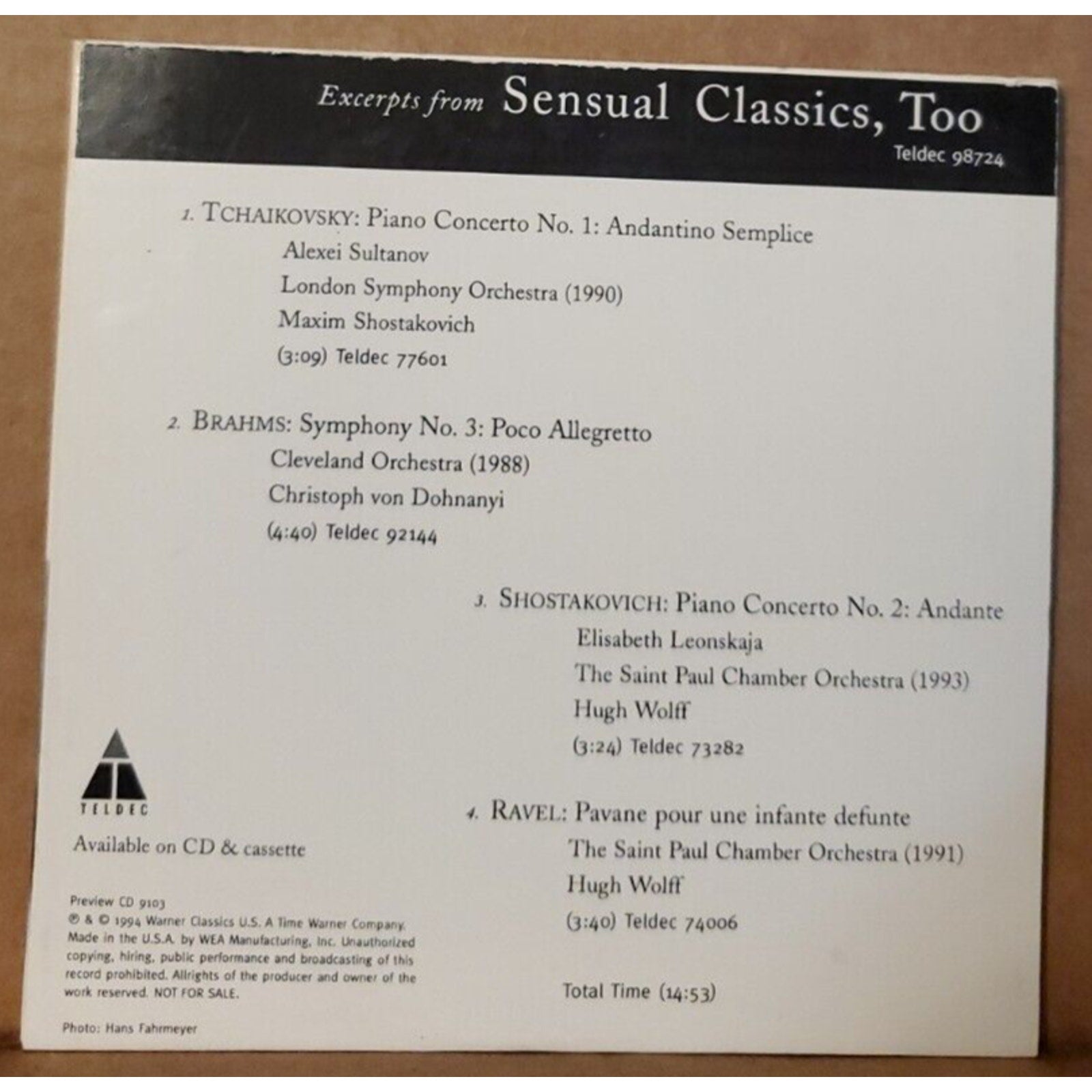 Sensual Classics Too Preview (CD)