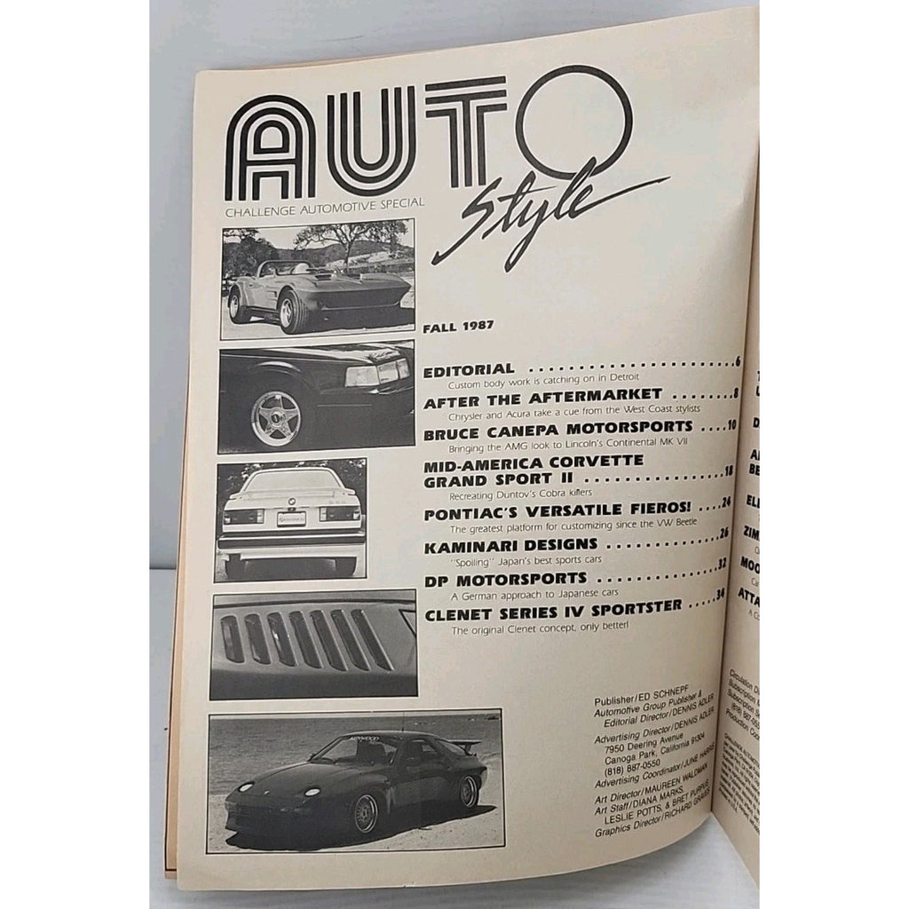A Challenge Automotive Special Autostyle II 1980s Magazine