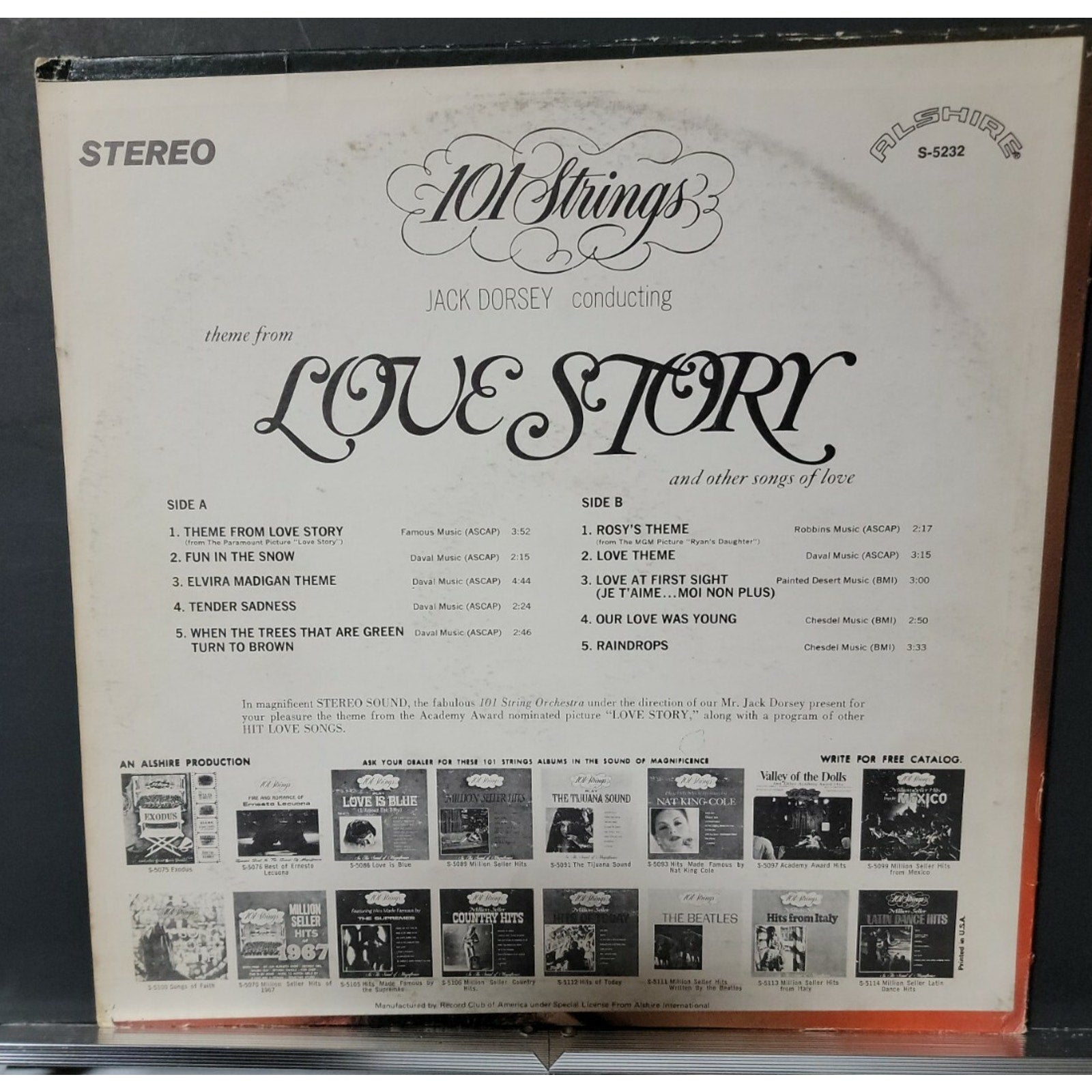 101 Strings – Theme From Love Story And Other Songs Of Love (Vinyl)