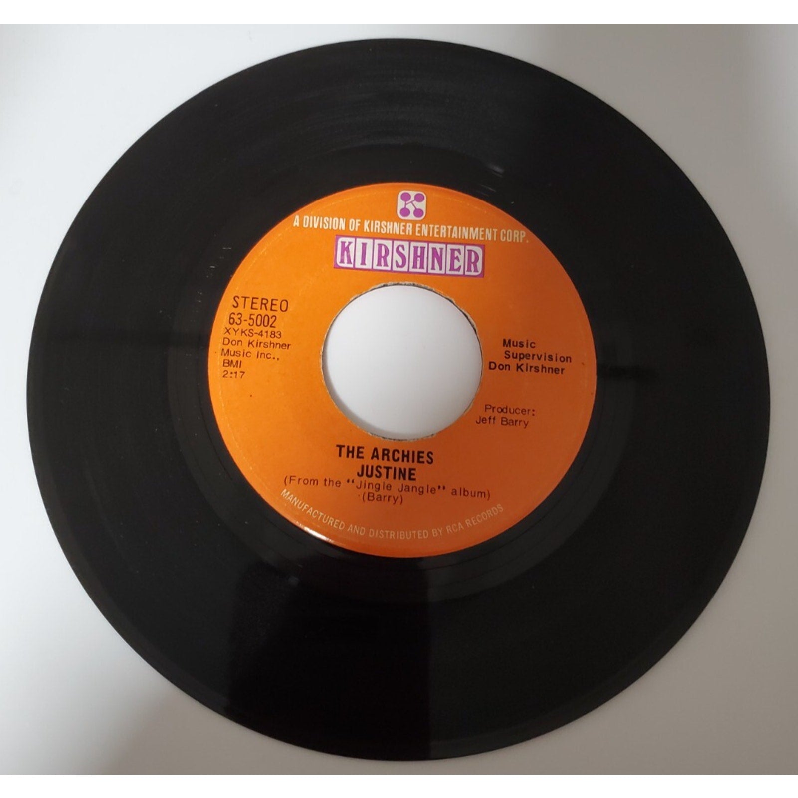 The Archies - Justine - 45RPM Record - Singles