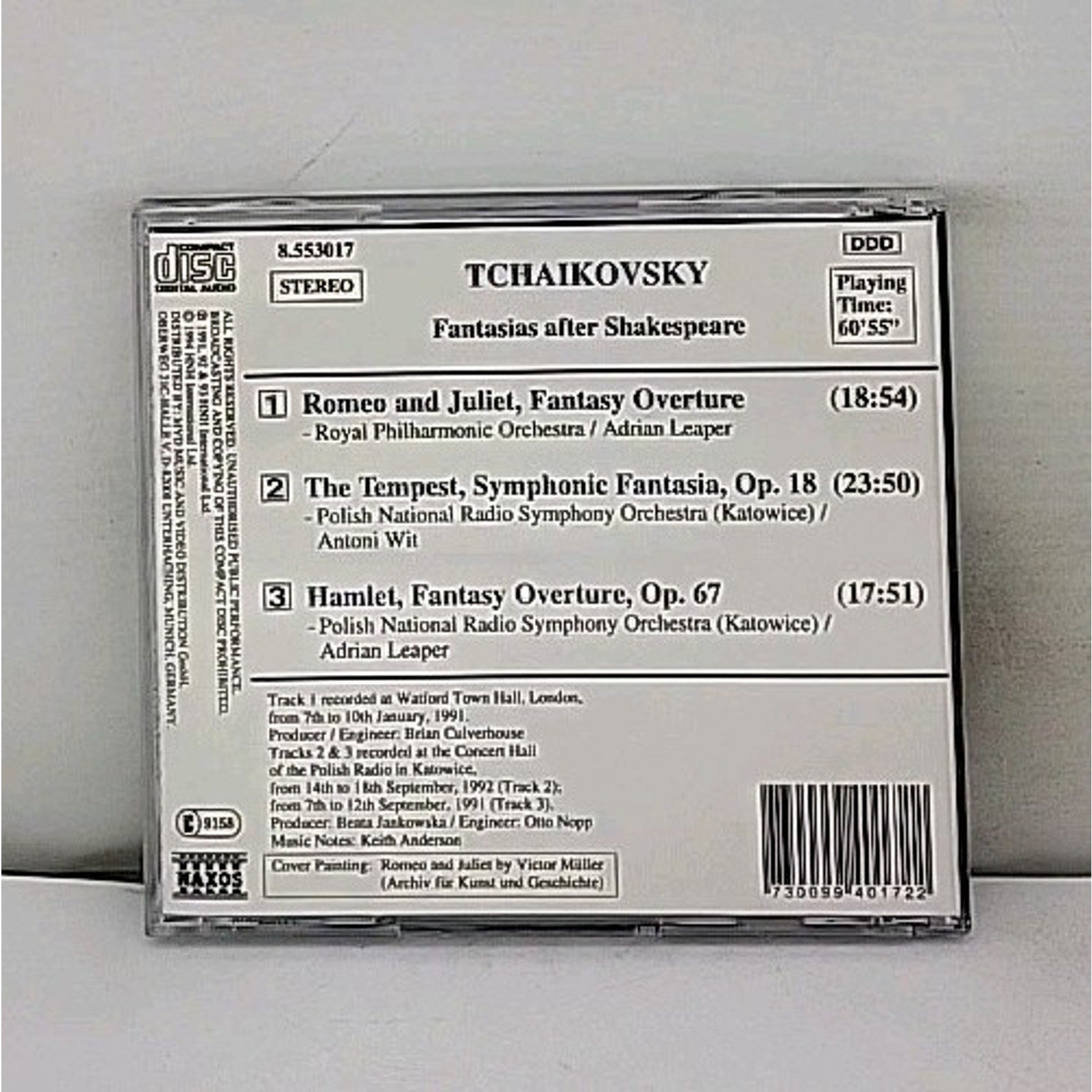 Fantasias after Shakespeare by Tchaikovsky / Leaper / Wit / Rpo (CD, 1995)