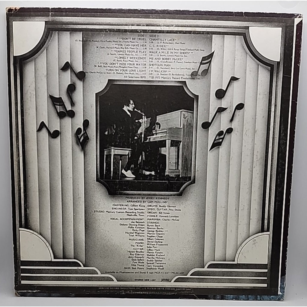 Jerry Lee Lewis The "Killer" Rocks On LP 1972 Mercury SRM 1-637 (Record)