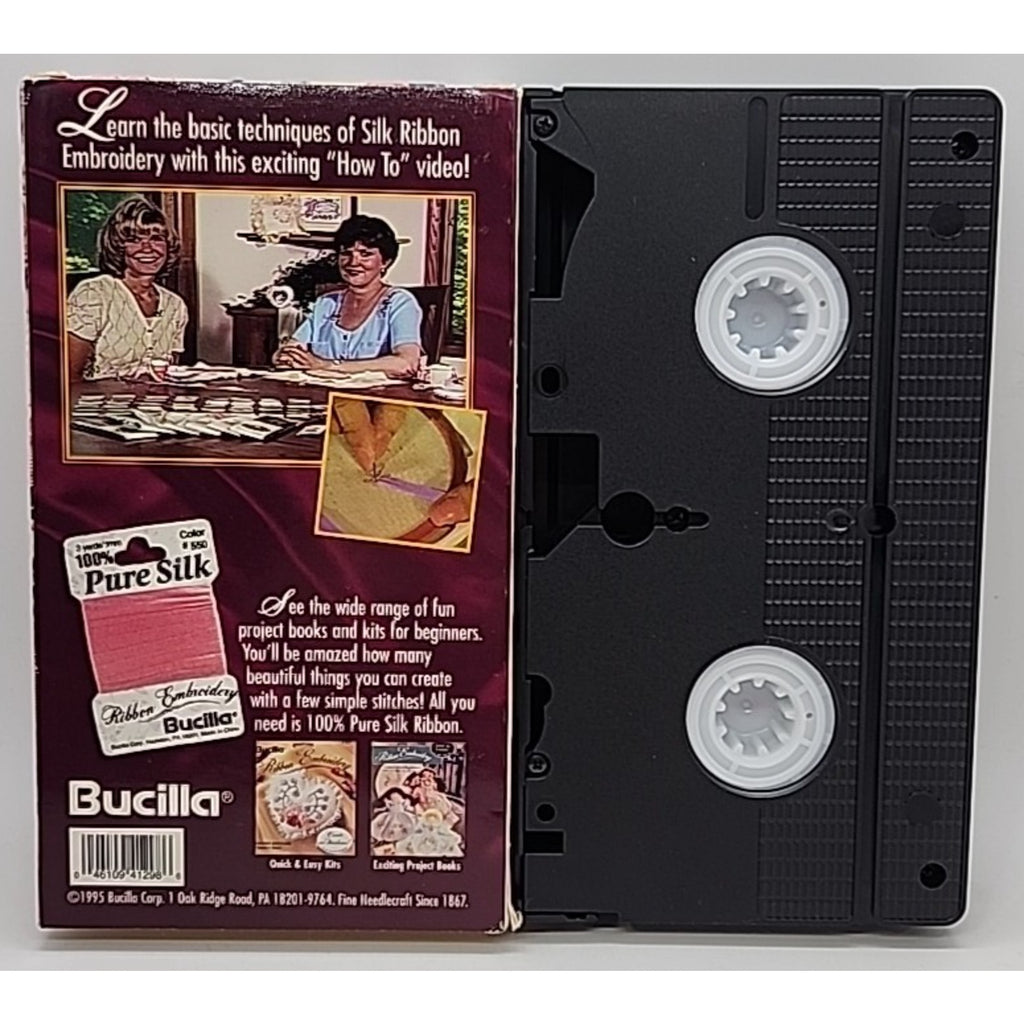 Bucilla Silk Ribbon Embroidery Step By Step Instructions (VHS, 1995)
