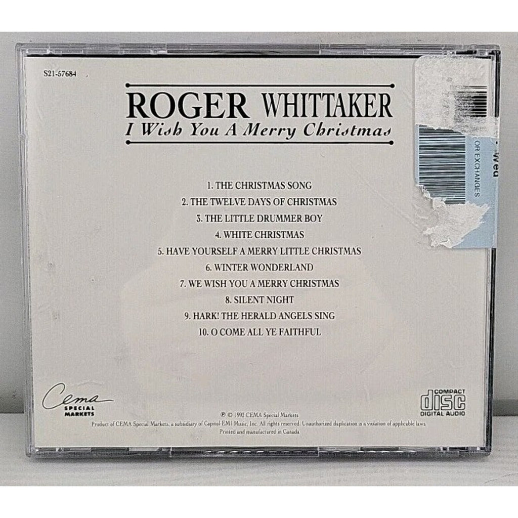Roger Whittaker - I Wish You A Merry Christmas CD 1990s Christmas Cema