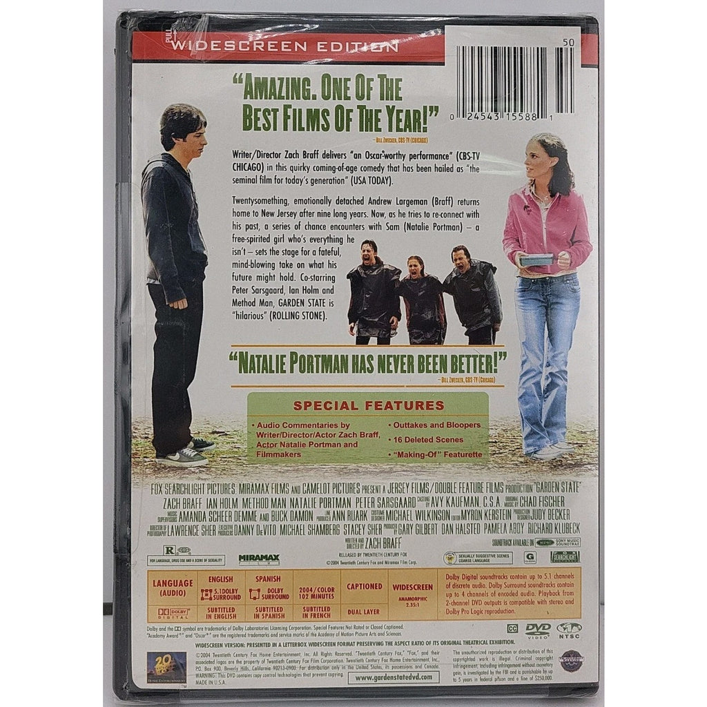 Garden State (DVD, 2004) *Brand New*