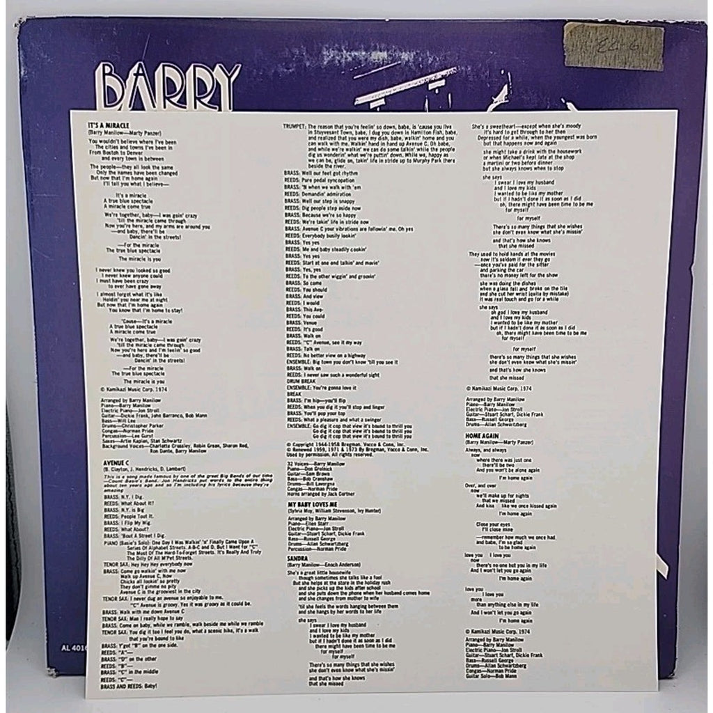 Barry Manilow "Barry Manilow II" (1974) Vinyl LP Record Album
