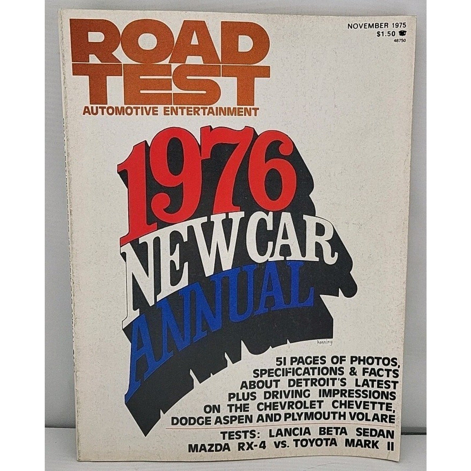 Road Test Magazine Nov 1975 1976 New Car Annual Chevrolet Dodge Plymouth Lancia
