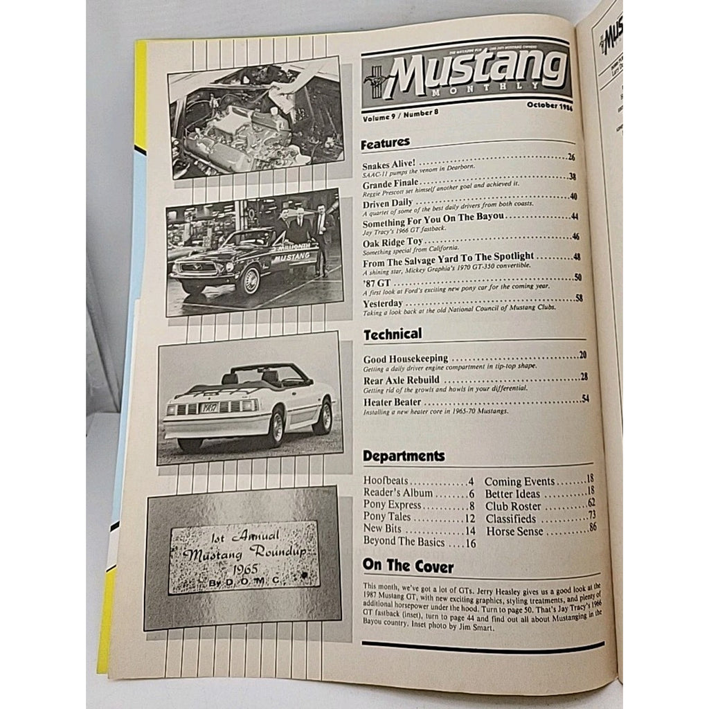 Mustang Monthly Magazine - October 1986 - Volume 9 Number 8