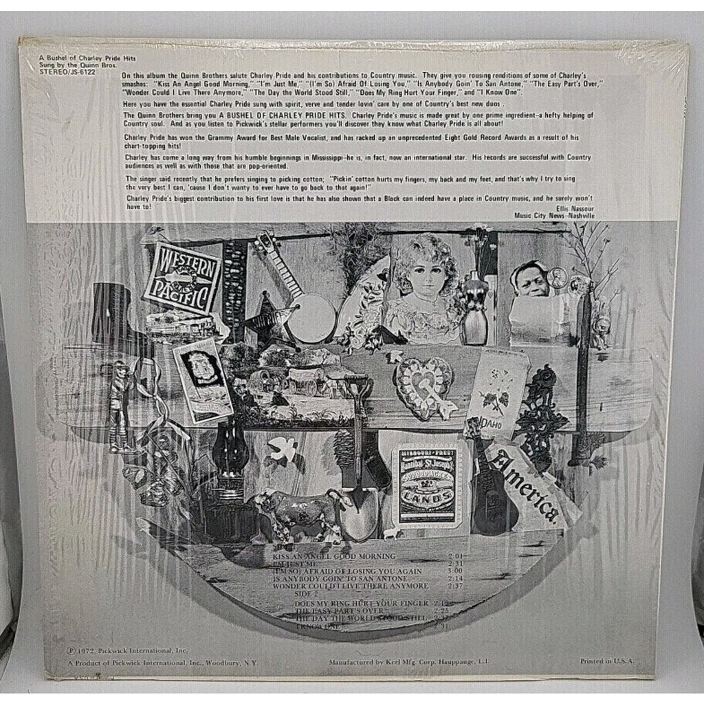 Quinn Brothers A Bushel of Charlie Pride Hits Country Vinyl LP Album Record