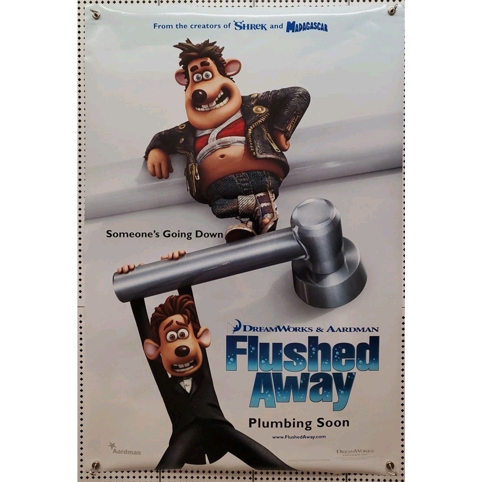 Flushed Away Movie Poster 2 Sided Original Final 27x40 Hugh Jackman Kate Winslet