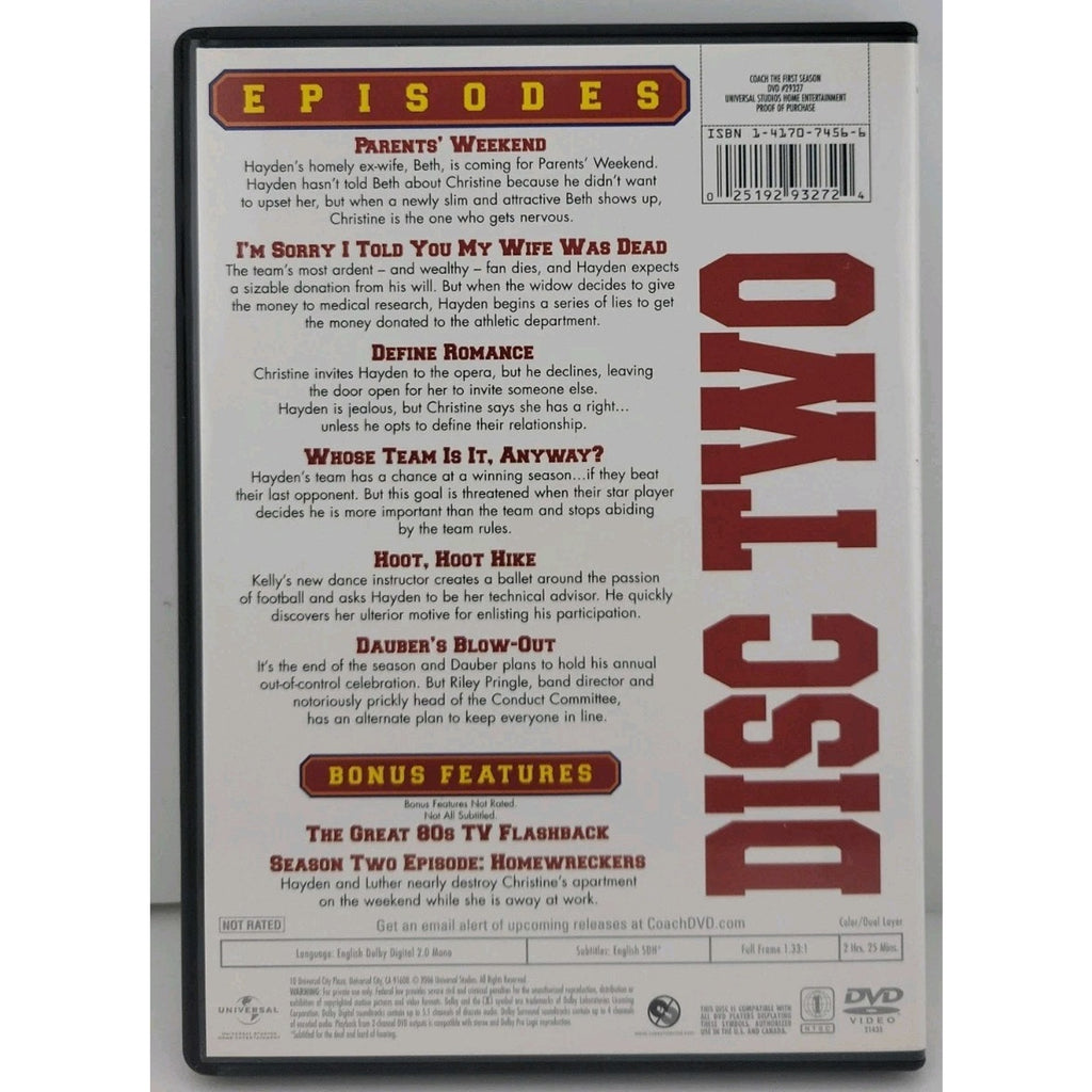 Coach - The First Season (DVD, 2006, 2-Disc Set)
