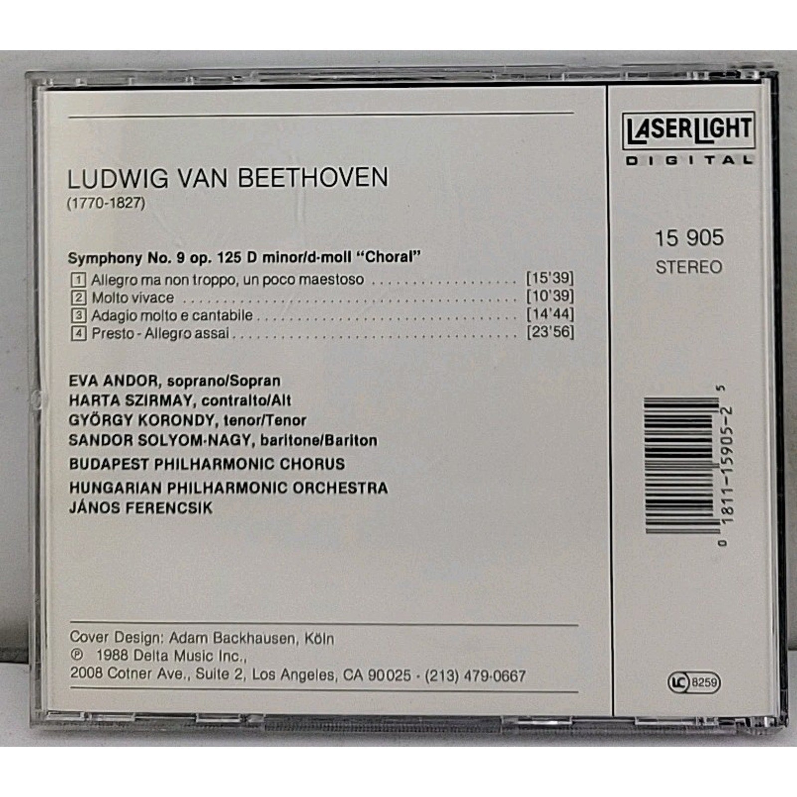 Sym 9 Choral by Ludwig van Beethoven (CD, 1990)