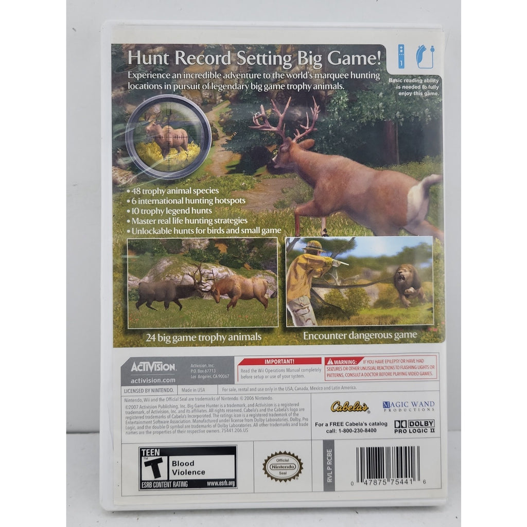Cabela's Big Game Hunter (Nintendo Wii, 2007)
