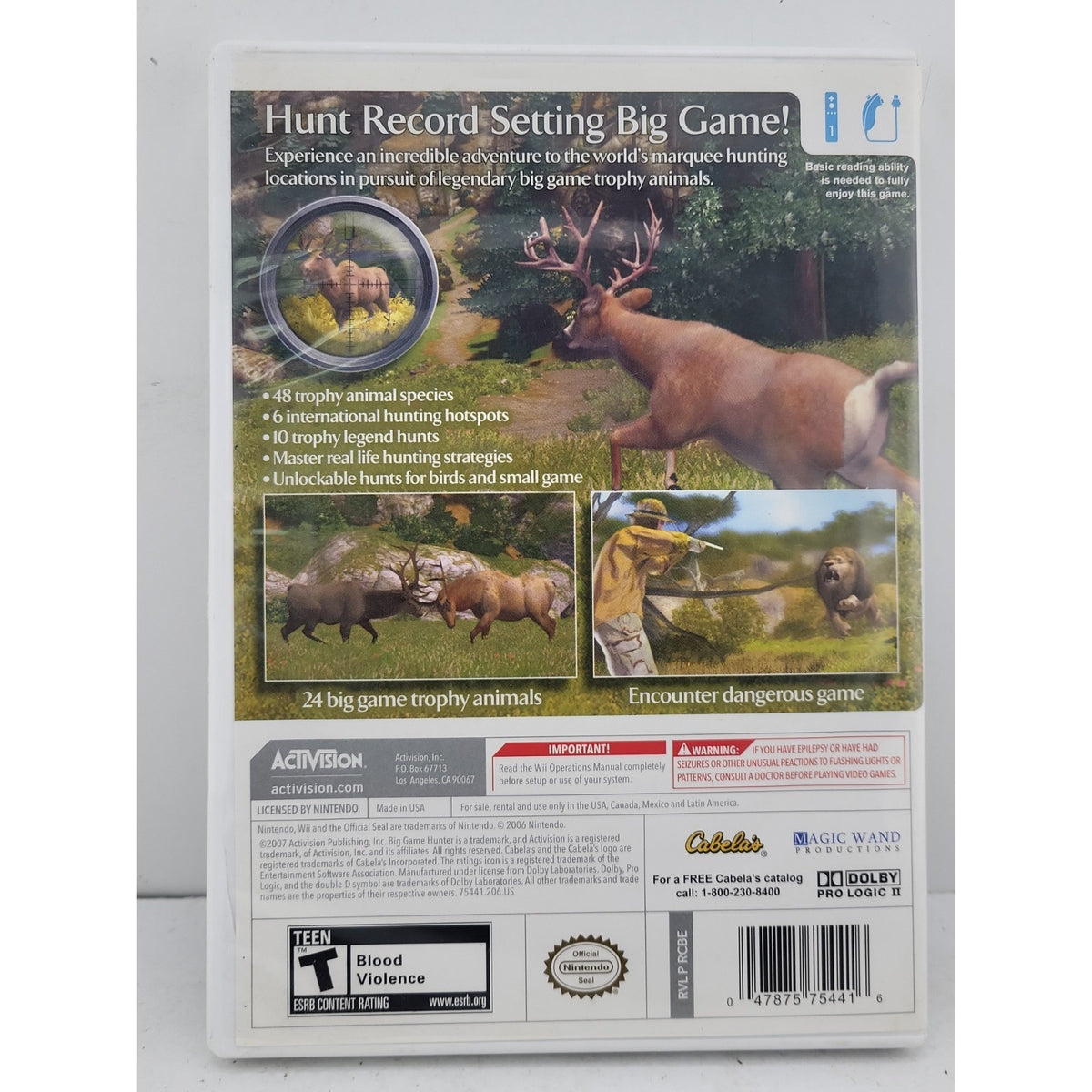 Cabela's Big Game Hunter (Nintendo Wii, 2007)
