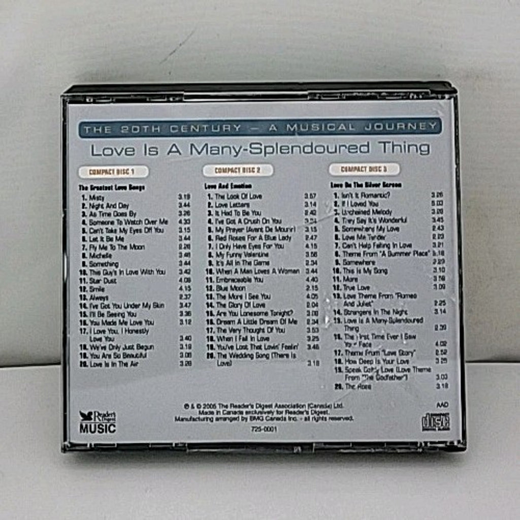 Love Is A Many Splendored Thing, The 20th Century A Musical Journey 3 CD Set