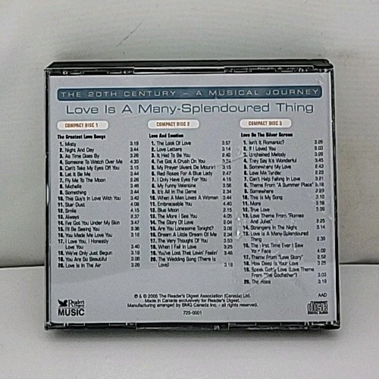Love Is A Many Splendored Thing, The 20th Century A Musical Journey 3 CD Set