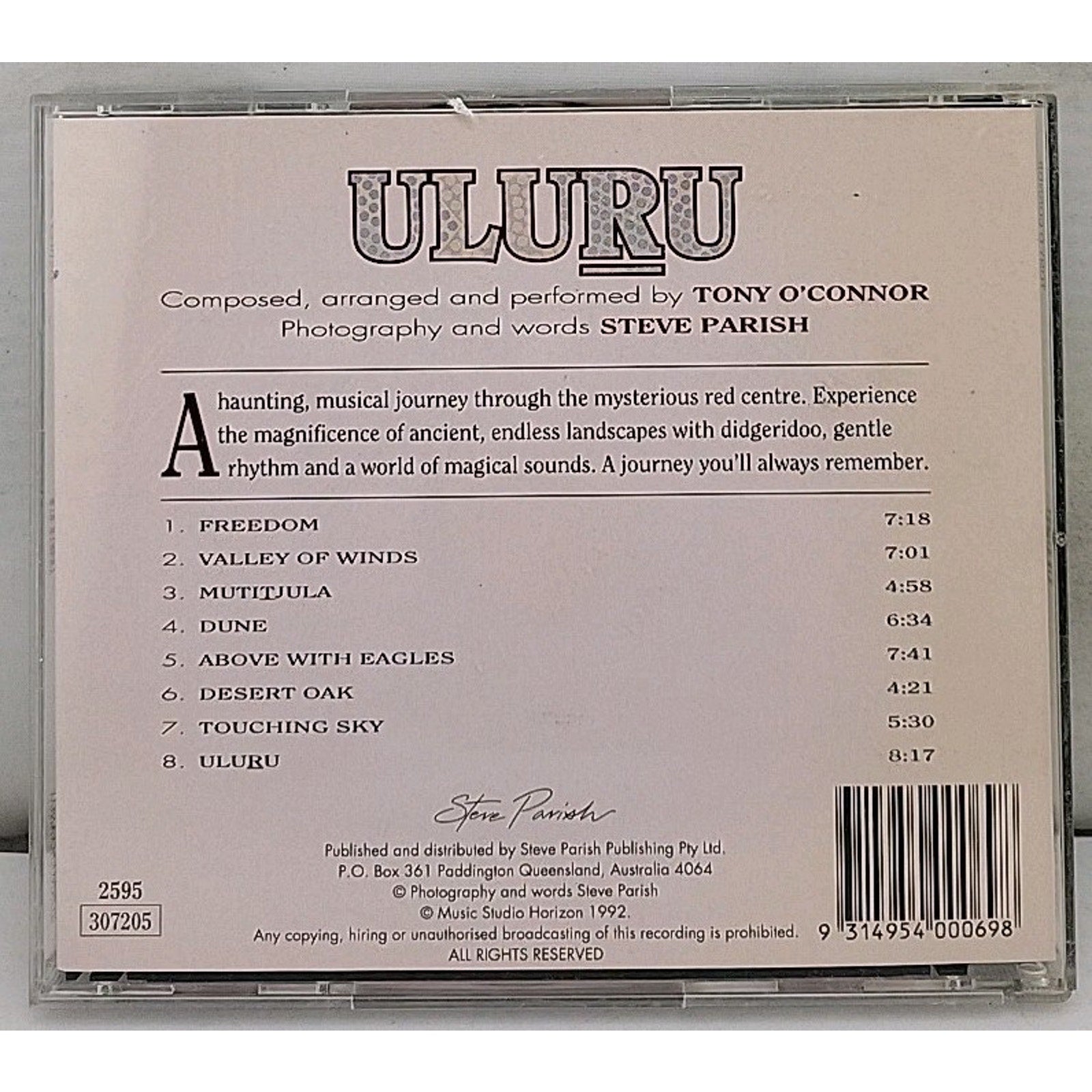 Tony O'Connor "Uluru" (Australia) "Music Studio Horizon" (1992) (CD)