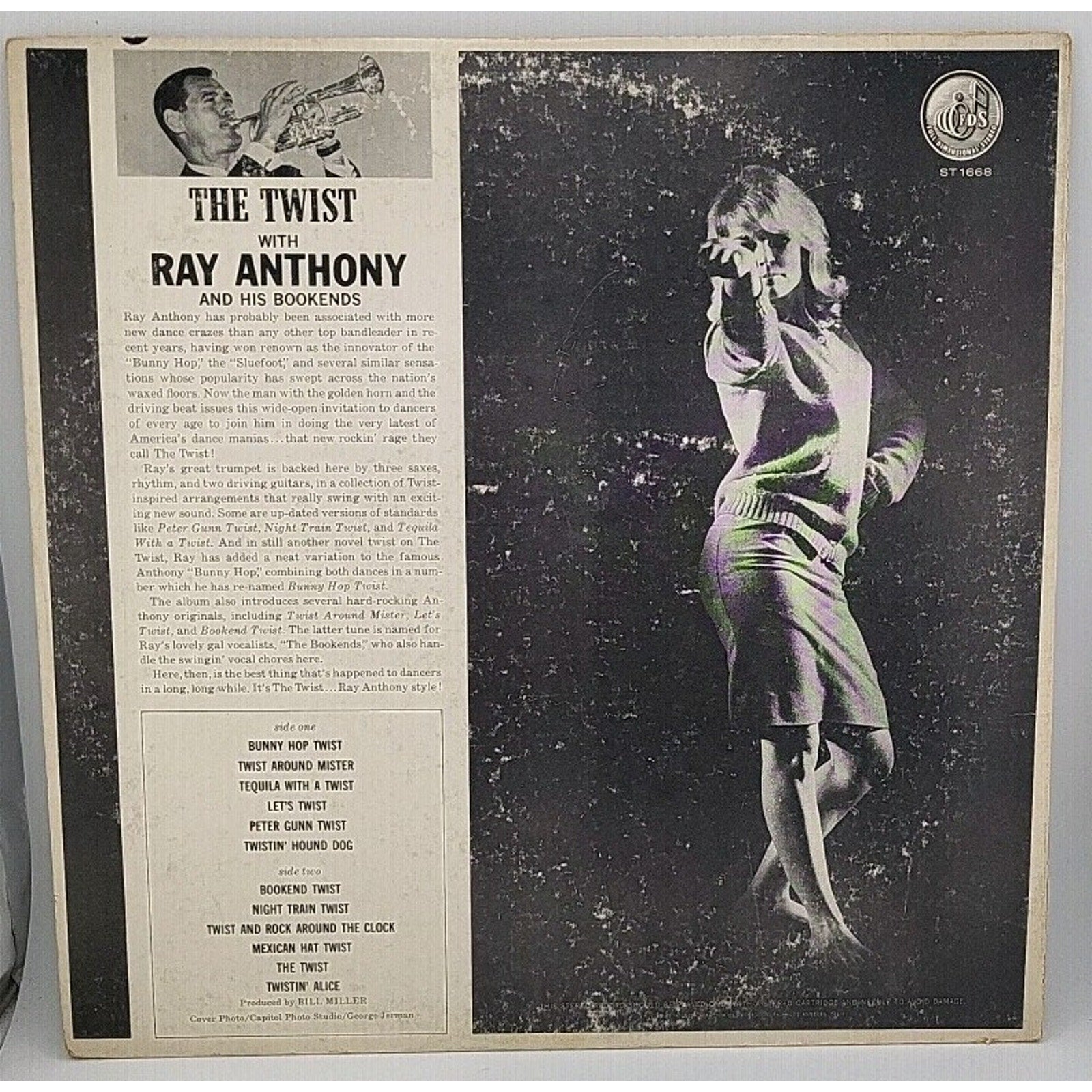 The Twist With Ray Anthony & His Bookends Capitol Records 33 RPM Vinyl Album LP
