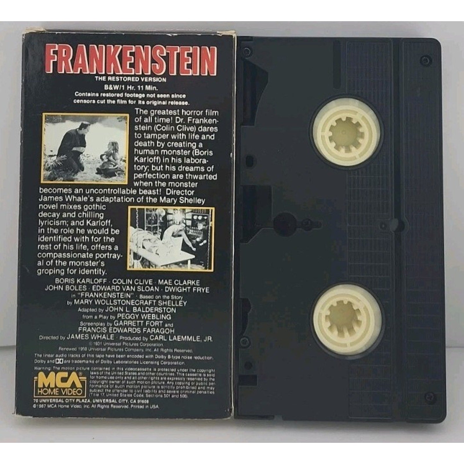 Frankenstein (VHS, 1987) Restored Version MCA Home Video 1932 Horror Classic