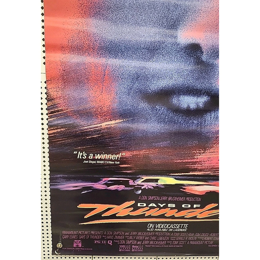 Days Of Thunder 27x40 Movie Poster Original Exclusive 1991 Tom Cruise