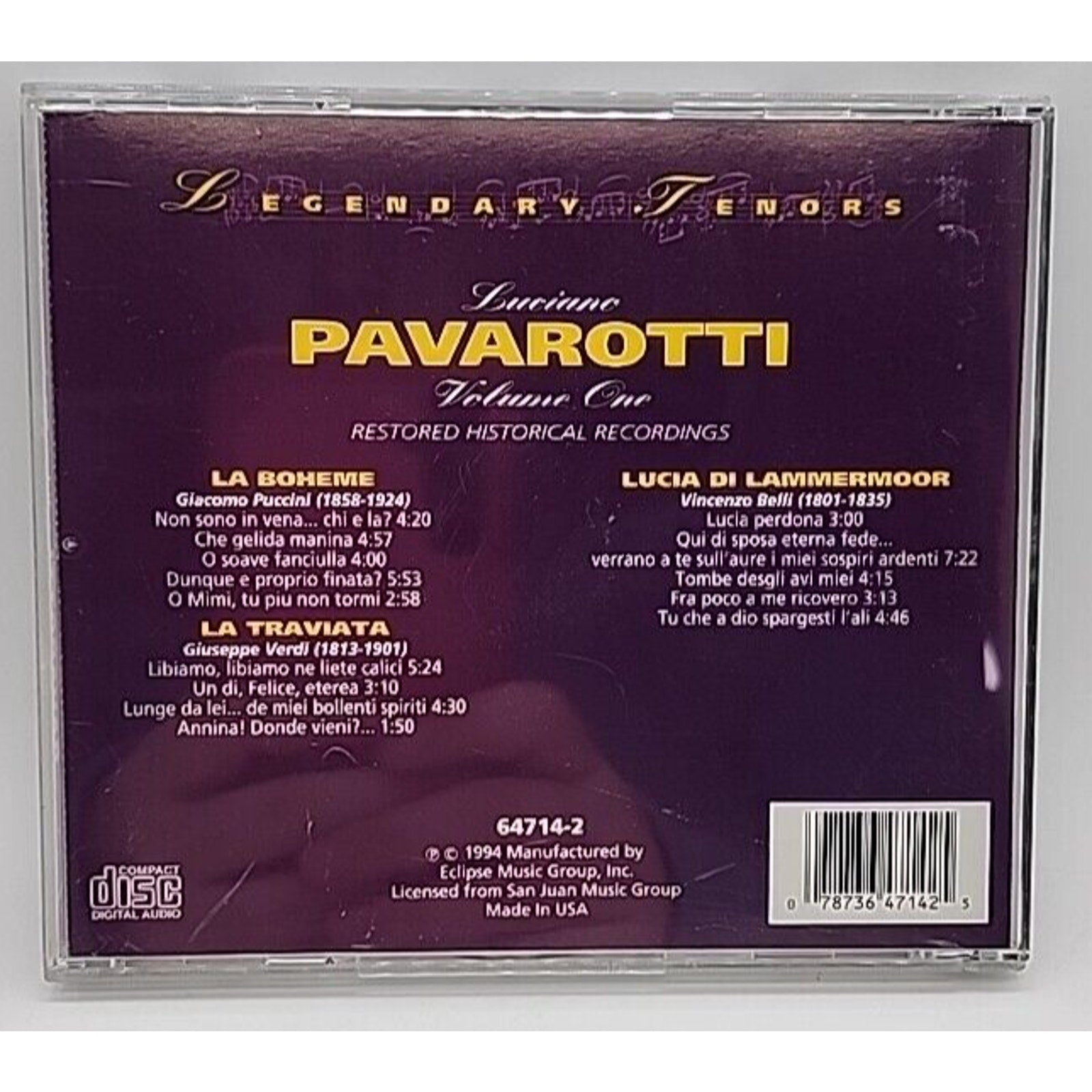 Legendary Tenors Luciano Pavarotti Volume Two CD