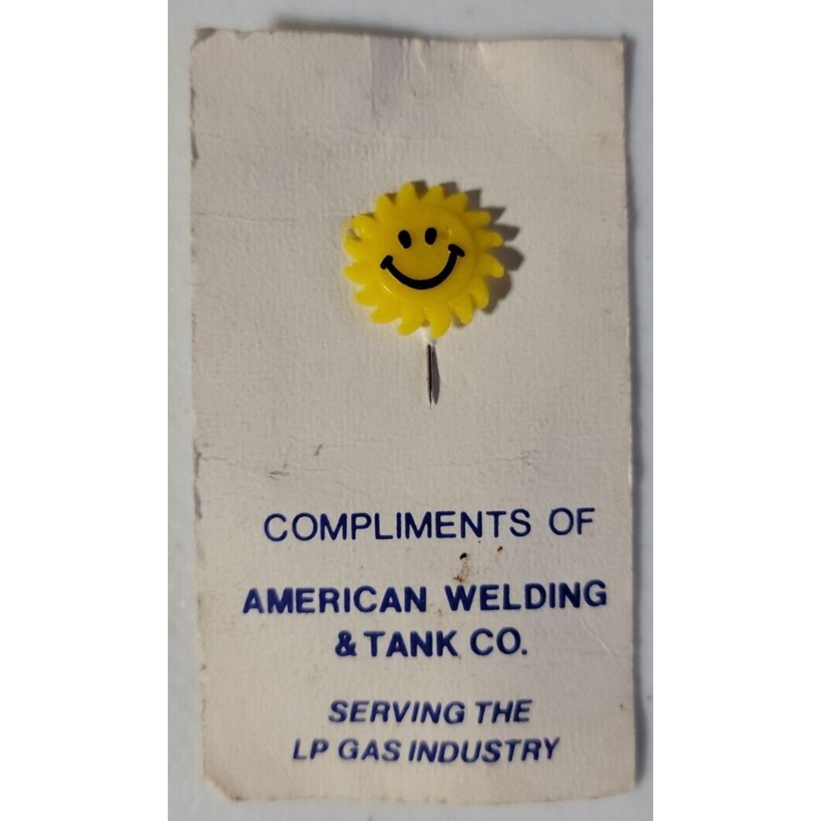 Smile Face Pinback American Welding