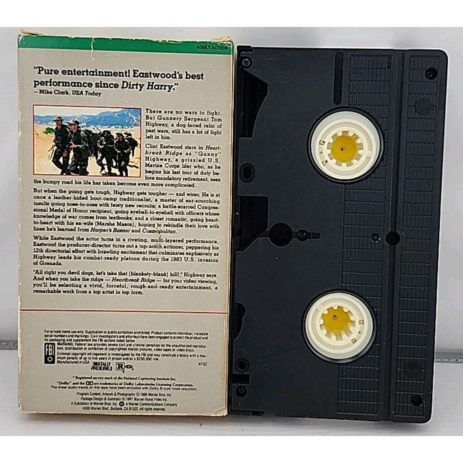 Heartbreak Ridge (VHS, 1990) *No Barcode*