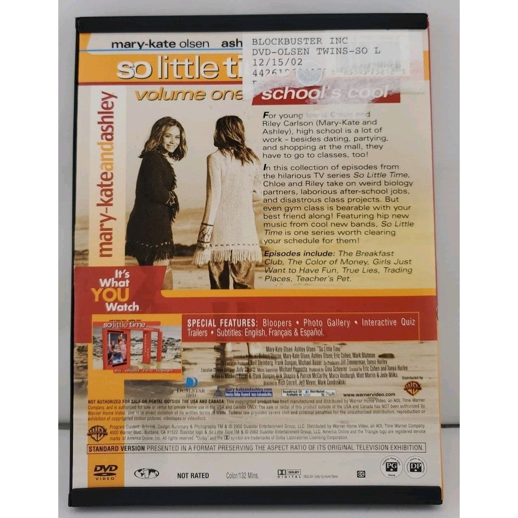 Mary-Kate Ashley Olsen - So Little Time Vol. 1: Schools Cool (DVD, 2002)