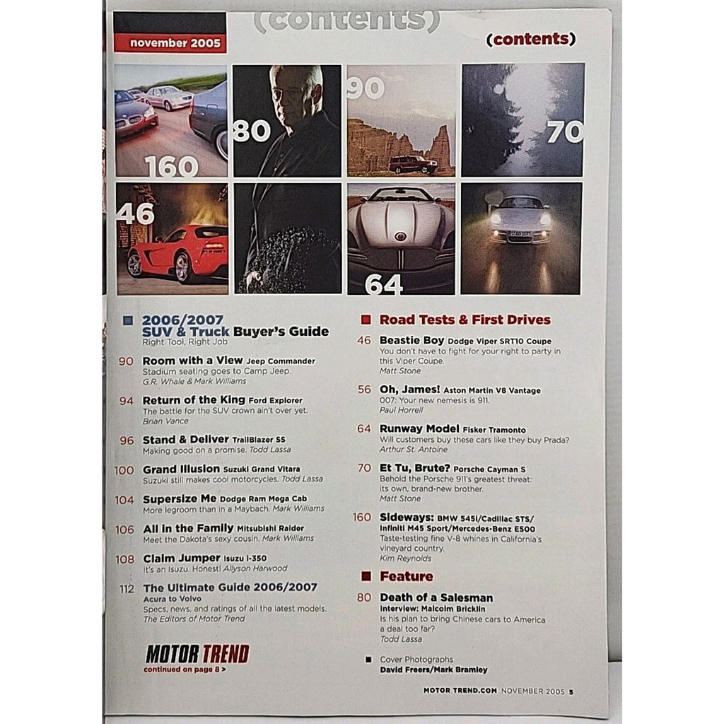 Motor Trend Magazine November 2005