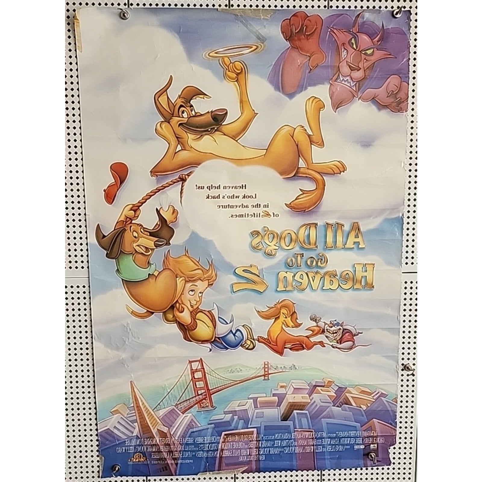 All Dogs Go To Heaven 2 Original 27x40 D/S Movie Poster 1995