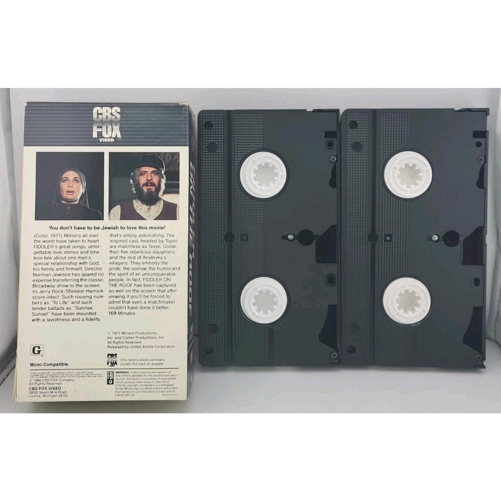 Fiddler on the Roof (VHS, 2-Tape Set) CBS Fox Hi-Fi