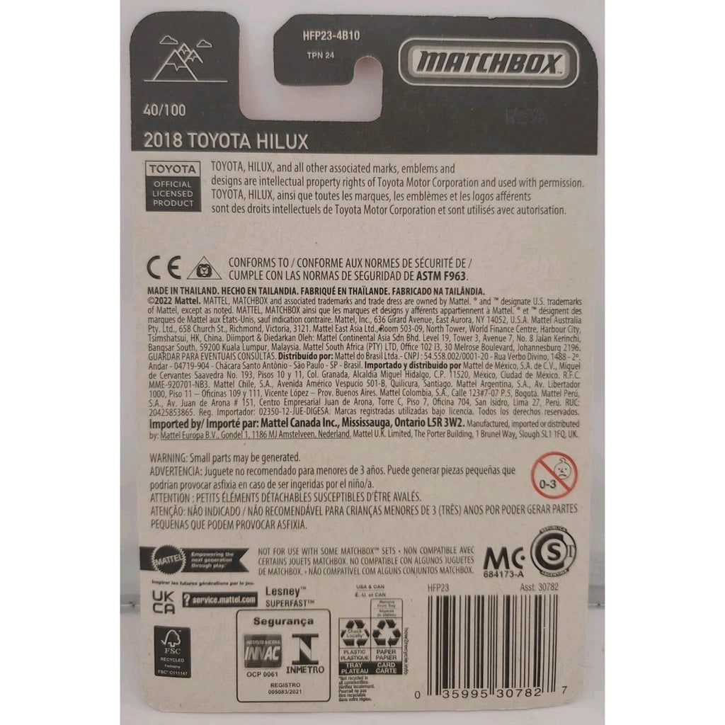 MATCHBOX #40 2018 Toyota Hilux Pickup, 2022 issue