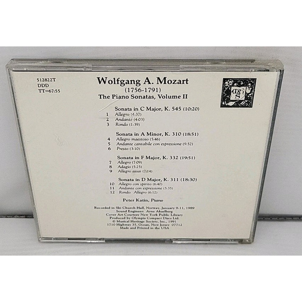 Wolfgang A. Mozart - The Piano Sonatas Volume II - Peter Katin, Piano CD